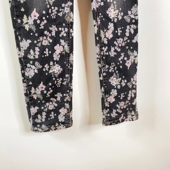 Epic Threads Girls Floral Skinny Jeans Sz 16 Gray Baby Pink Distressed Stretch - Picture 3 of 12